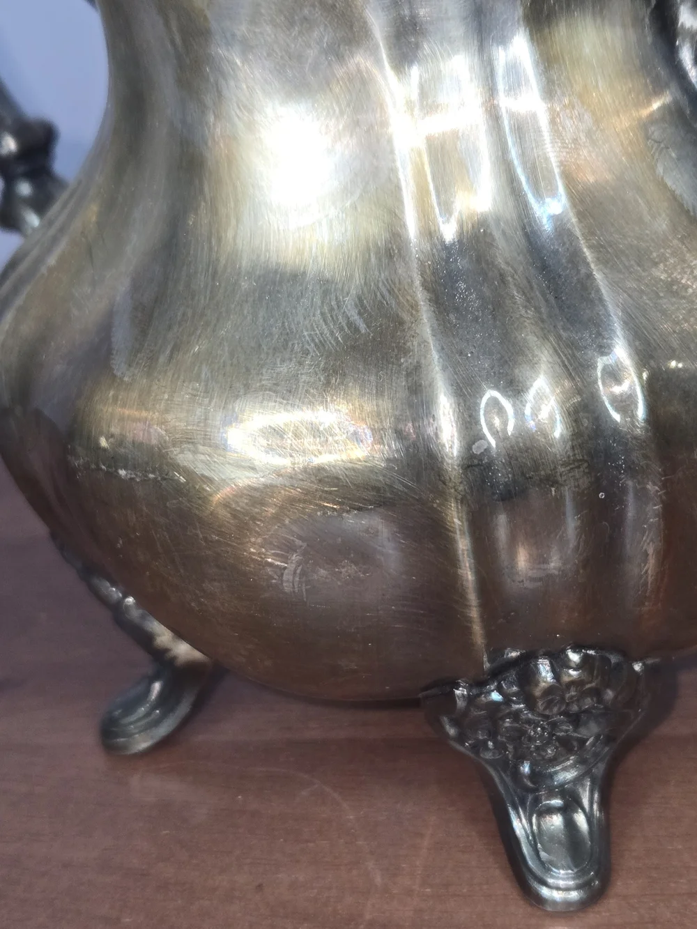 Mid Century Silver Sugar Bowl, EPCA - Lancaster Rose By Poole 400 Footed Floral